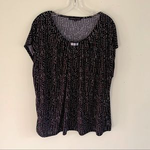 Adrienne Vittadini 2X Cap-sleeve Career Blouse